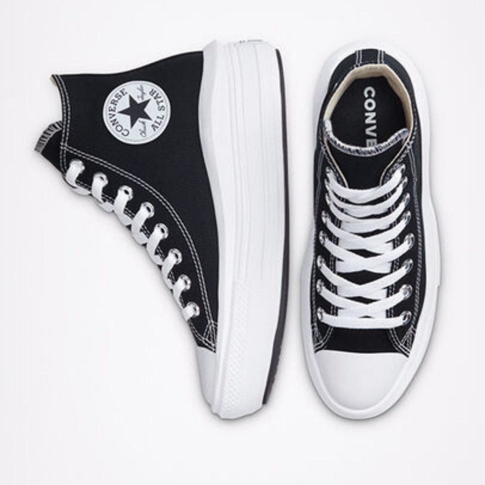 Converse Black & White Platform Chuck Taylor High Top Sneakers